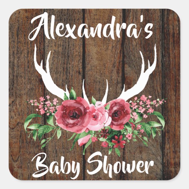 Oh Deer Baby Shower Favor Pegatina (Anverso)