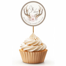 Oh Deer Baby Shower Favor Pegatina - Agua de Woodl