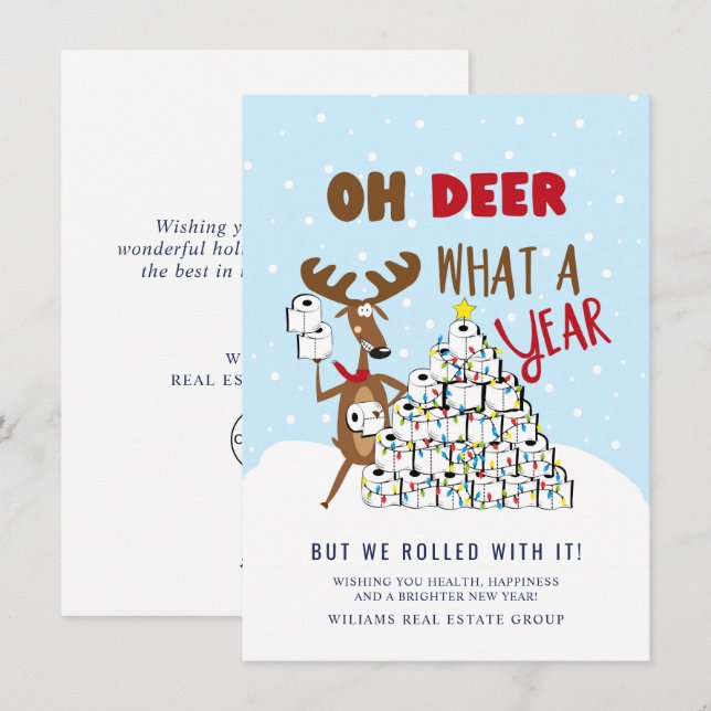 Oh Deer What a Year Navidad Corporate (Anverso / Reverso)
