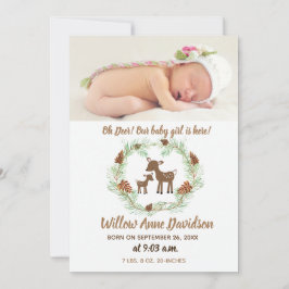 Oh Deer Woodland Nature Foto Anuncio de nacimiento