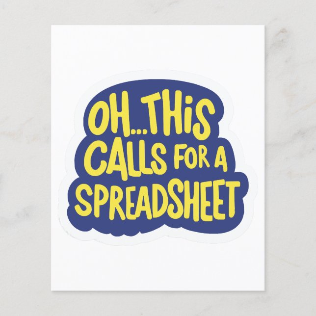 Oh, esto requiere una hoja de cálculo  (Anverso)