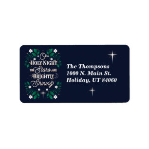 Oh etiquetas santas del remite de la noche