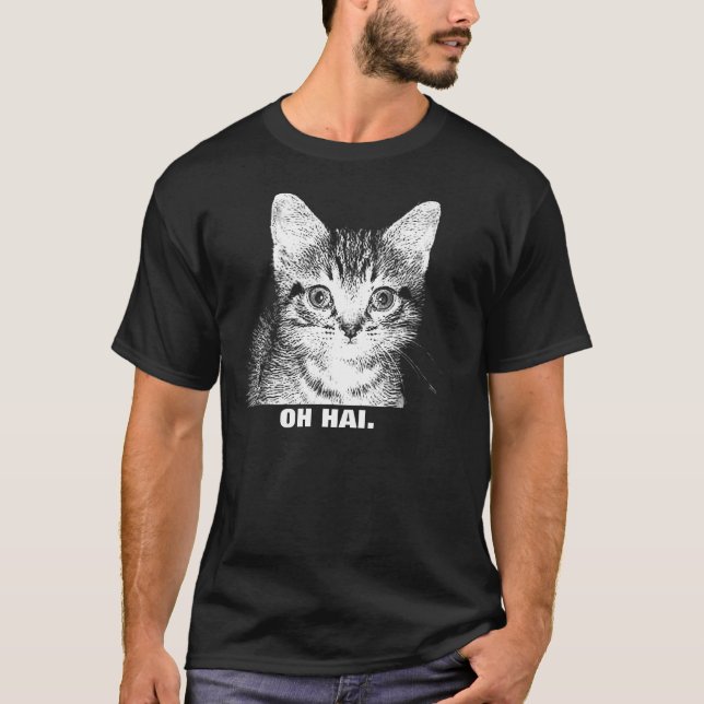 "OH HAI." - Camisa del gatito para hombre (Anverso)