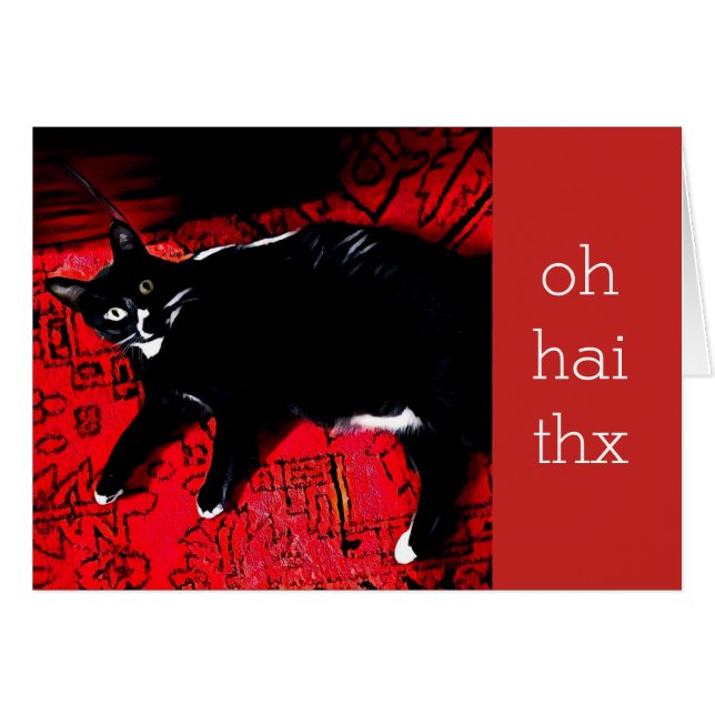 Oh Hai Gracias Personalizable Tarjeta (Anverso (Horizontal))