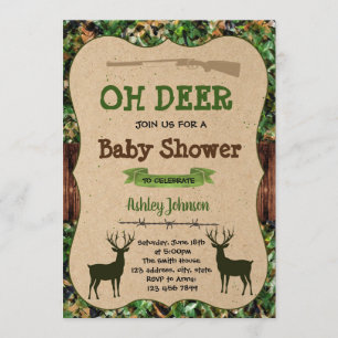 Oh invitación a la ducha de bebé de ciervos