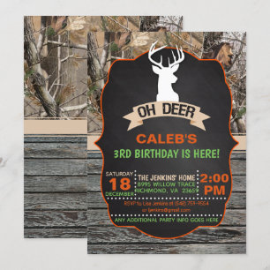 Oh Invitación al cumpleaños de ciervos - chico