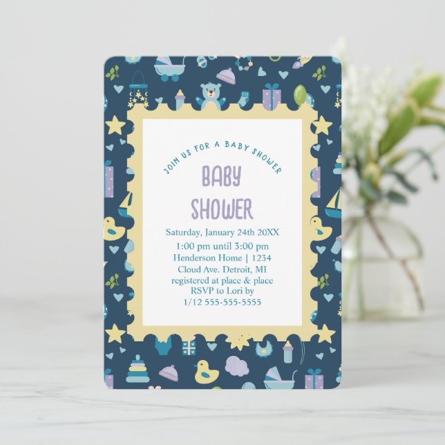 Oh Invitación de Baby Shower (Anverso de pie)