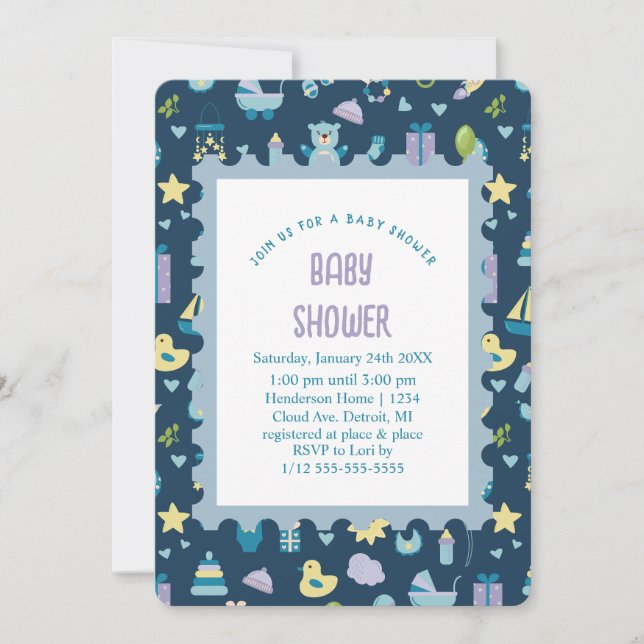 Oh Invitación de Baby Shower (Anverso)