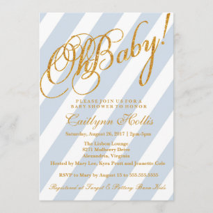 Oh invitación de Baby Shower de la raya del