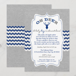 Oh Invitación de Bebé Buck Deer, frente al frente