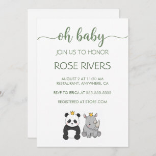 OH INVITACIÓN DE BEBÉ CON ANIMALES DE BEBÉ CON UNA