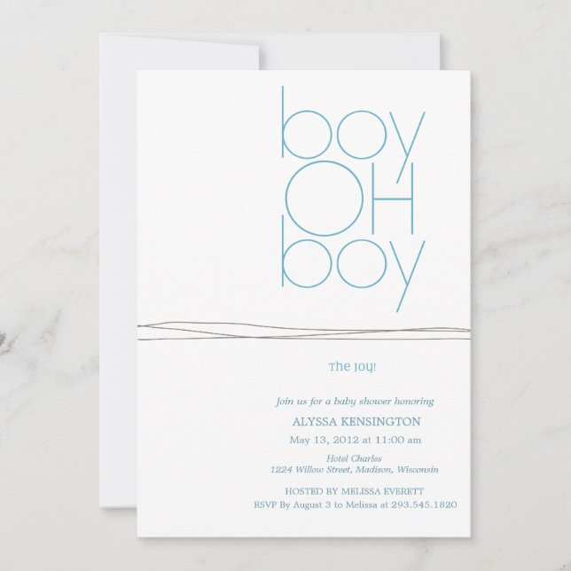 Oh invitación de encargo de Baby Shower (Anverso)