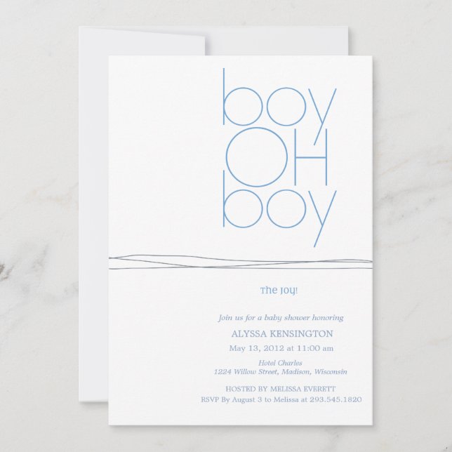 Oh invitación de encargo de Baby Shower (Anverso)