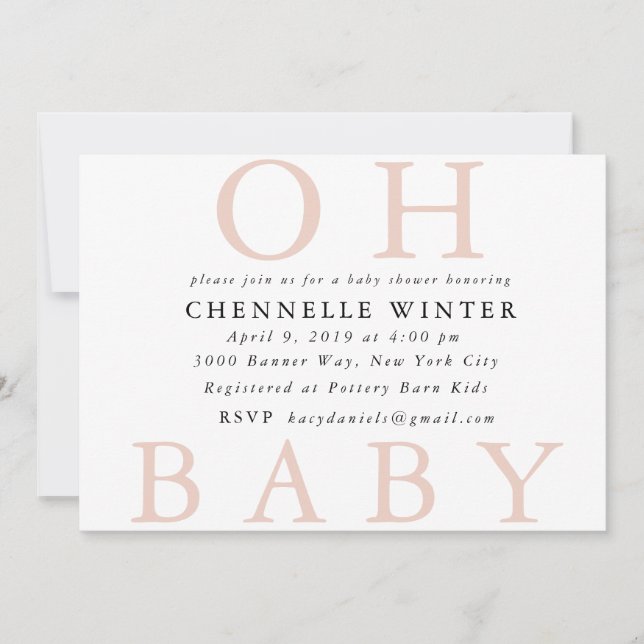 Oh invitación del bebé el | Baby Shower (Anverso)