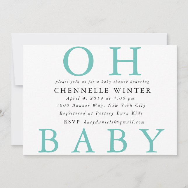 Oh invitación del bebé el | Baby Shower (Anverso)