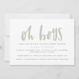 Oh invitación gemela de la fiesta de bienvenida al