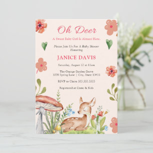 Oh invitaciones de ducha para bebés venados