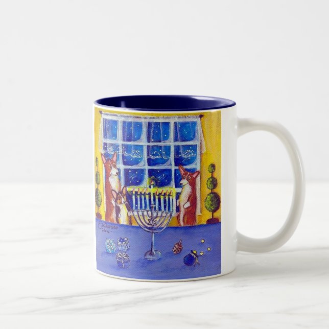 ¡Oh Jánuca! Taza del Corgi Galés del Pembroke (Derecha)
