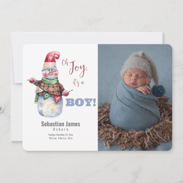 Oh Joy Photo Baby Boy Anuncio de nacimiento (Anverso)