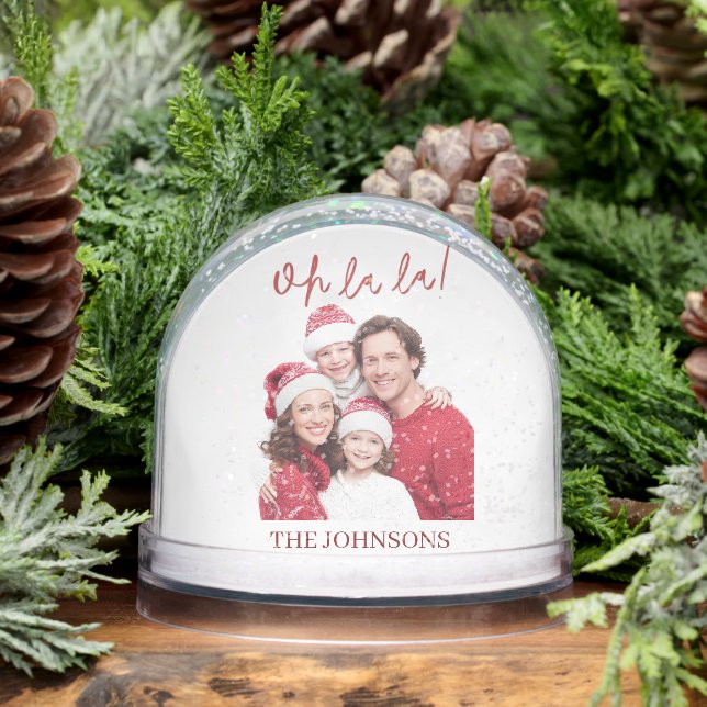 Oh La La Family Christmas Photo Snow Globe (Invierno)