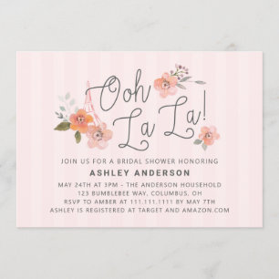 Oh La La French Bridal Shower Invitación