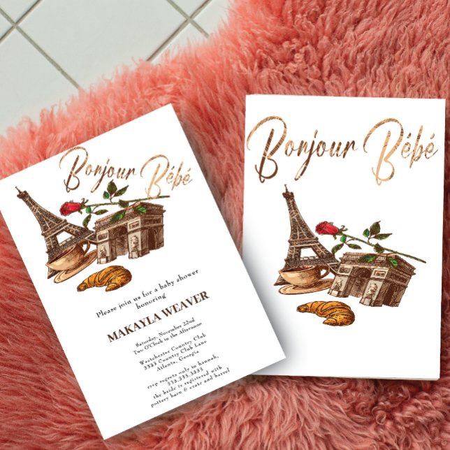 ¡Oh La La! Invitación de Cumpleaños de Oro Frances (Subido por el creador)