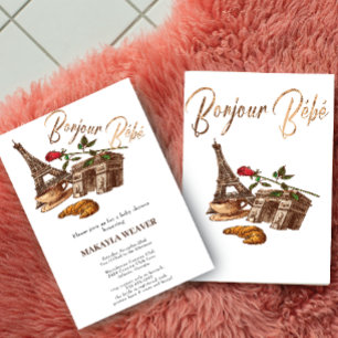 ¡Oh La La La! Invitación Baby Shower Gold French P