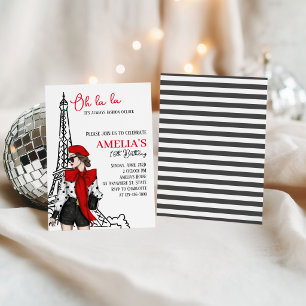 Oh la la París Invitación de Cumpleaños