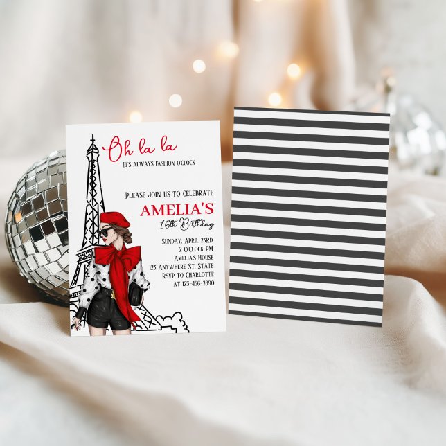 Oh la la París Invitación de Cumpleaños (Subido por el creador)