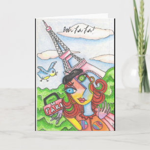 ¡Oh La La! Tarjeta de mujer en París