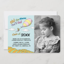 ¡Oh, los lugares a los que vas! Invitación de grad