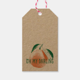 Oh Mi Darling Clementine Kraft Gift Etiquetas de 1