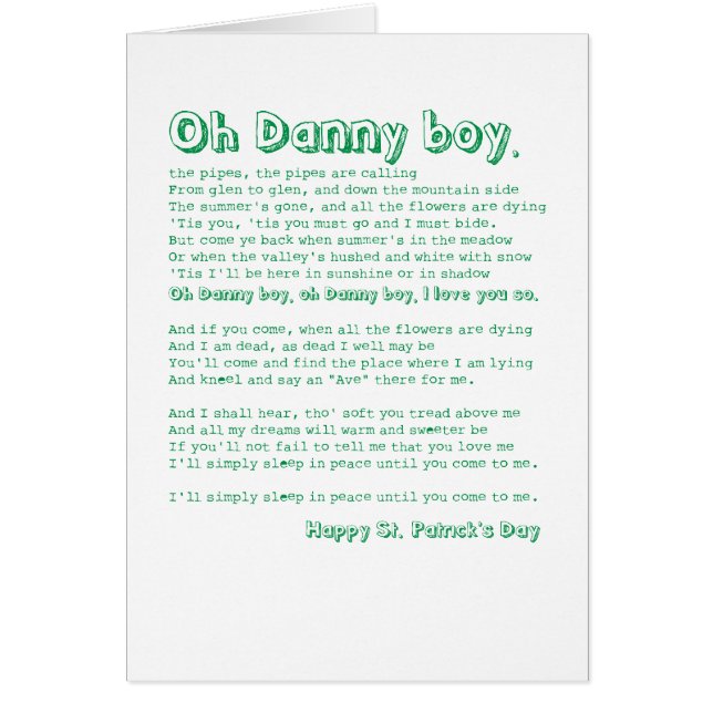 ¡Oh muchacho de Danny! (Frente)