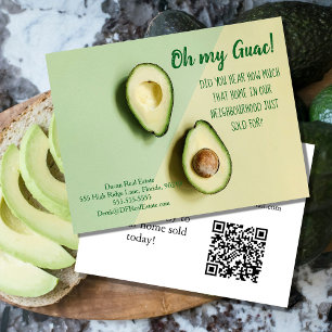 Oh My Guac Tarjeta Postal de Realtor aguacate