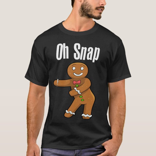 Oh Navidades Snap Gingerbread Camiseta para hombre (Anverso)