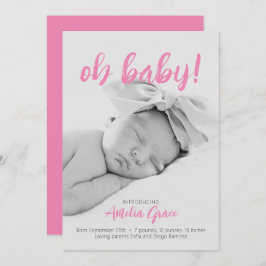 ¡Oh, nena! Anuncio de nacimiento en rosa