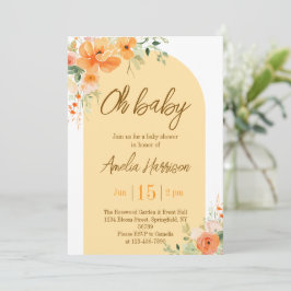 ¡Oh, nena! Elegante invitación floral a Baby Showe