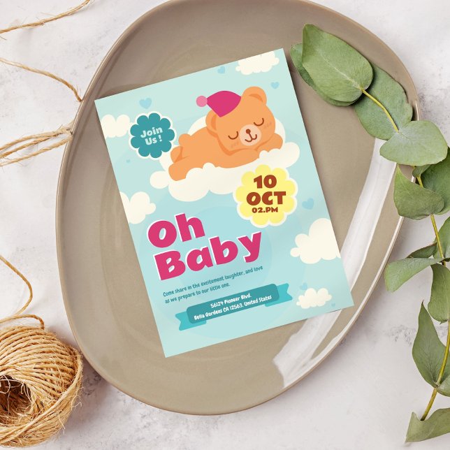 ¡Oh, nena! Invitación a Baby Shower con temas de o (Subido por el creador)