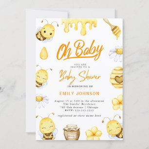 ¡Oh, nena! Invitación a Baby Shower de Bee