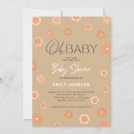¡Oh, nena! Invitación a Baby Shower de Daisy Beige