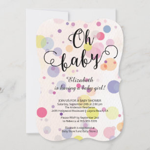 ¡Oh, nena! Invitación a Baby Shower neutral de pun