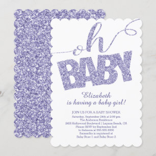 ¡Oh, nena! Invitación a Baby Shower Purpurina mode