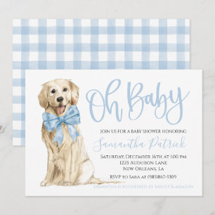 ¡Oh, nena! Invitación a ducha de niño azul de perr