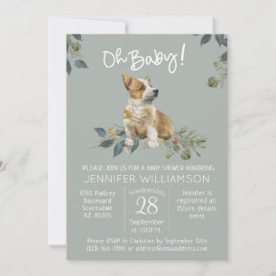 ¡Oh, nena! Invitación a porcino de perro Baby Show