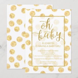 ¡Oh, nena! Invitación de Baby Shower con puntos de
