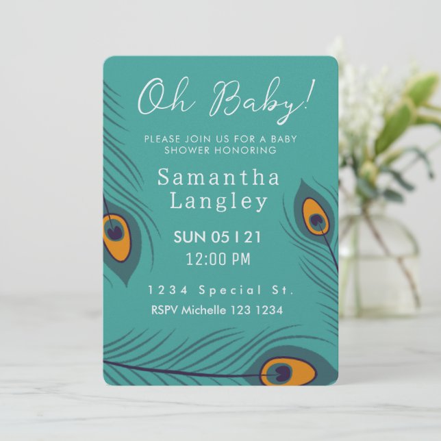 ¡Oh, nena! Invitación de Baby Shower de primavera (Anverso de pie)