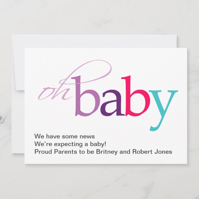 ¡Oh, nena! Invitación de embarazo (Anverso)