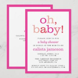 ¡Oh, nena! Invitaciones a la ducha de Chica rosado