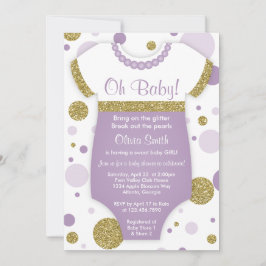Oh Niña Bebé, Invitación Baby Shower, Faux Gold