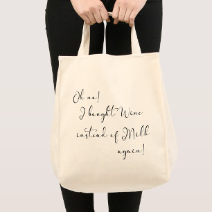 ¡Oh no! Bolsa de mano con guión divertido de vino